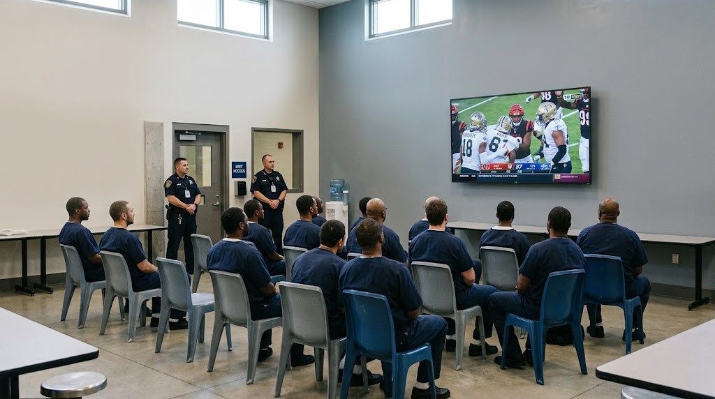 correctional dayroom TV viewing